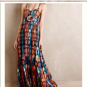 Anthro Maeve Maxi Dress with Cross back